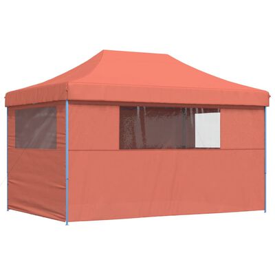 vidaXL foldbart pop-up festtelt med 4 sidevægge terracotta