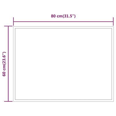 vidaXL badeværelsesspejl med LED-lys 60x80 cm