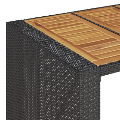 vidaXL barbord til haven 105x80x110 cm akacietop polyrattan sort