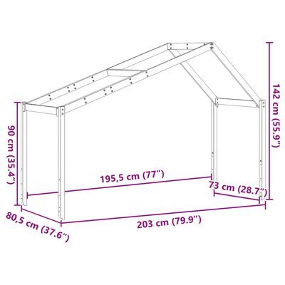 vidaXL stel til husseng 203x80,5x142 cm massivt fyrretræ gyldenbrun