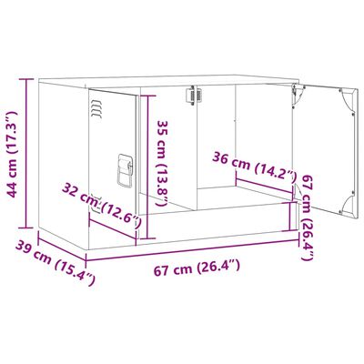 vidaXL tv-bord 67x39x44 cm stål olivengrøn