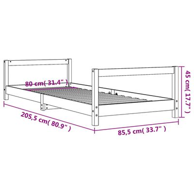 vidaXL sengeramme til juniorseng 80x200 cm massivt fyrretræ hvid