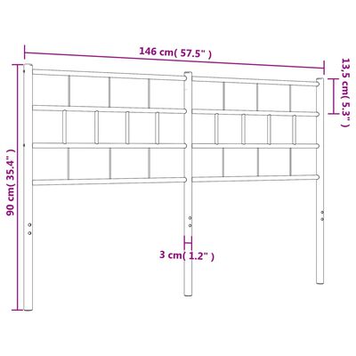 vidaXL sengegavl 140 cm metal hvid