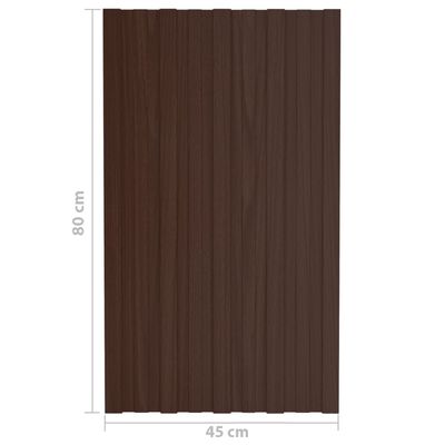 vidaXL tagplader 36 stk. 80x45 cm galvaniseret stål brun