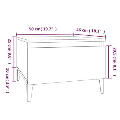 vidaXL sideborde 2 stk. 50x46x35 cm konstrueret træ røget egetræsfarve