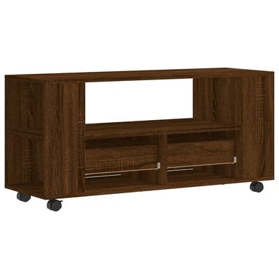 vidaXL tv-bord 102x34,5x43 cm konstrueret træ brun egetræsfarve