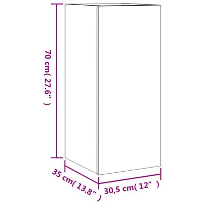 vidaXL væghængte tv-borde 2 stk. LED-lys 30,5x35x70 cm grå sonoma-eg