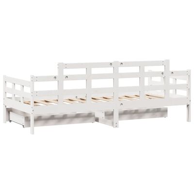 vidaXL daybed med skuffer 80x200 cm massivt fyrretræ hvid