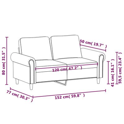 vidaXL 2-personers sofa 120 cm kunstlæder sort