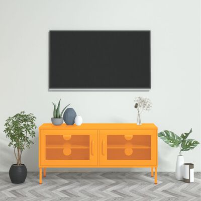 vidaXL tv-skab 105x35x50 cm stål Sennepsgul