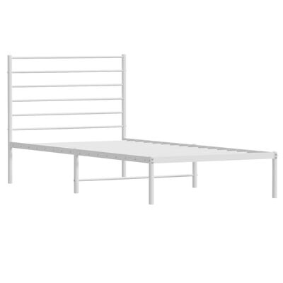 vidaXL sengeramme med sengegavl 90x200 cm metal hvid