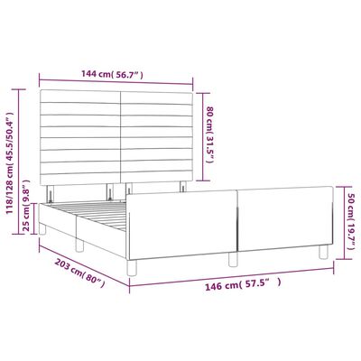 vidaXL sengeramme med sengegavl 140x200 cm fløjl mørkegrøn