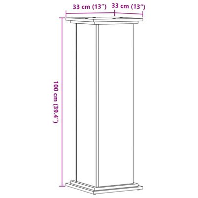 vidaXL plantestativ 33x33x100 cm konstrueret træ sonoma-eg