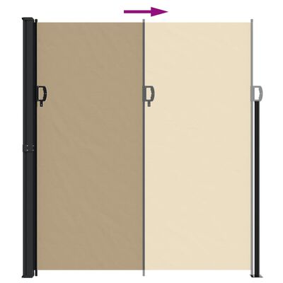 vidaXL sammenrullelig sidemarkise 220x500 cm beige