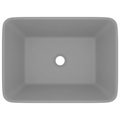 vidaXL luksushåndvask 41x30x12 cm keramik mat lysegrå