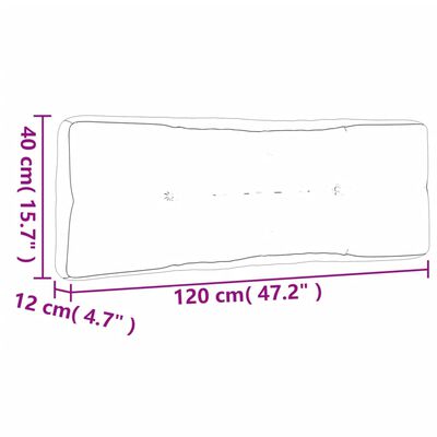 vidaXL pallehynde 120x40x12 cm stof rød