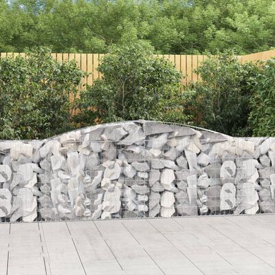 vidaXL buede gabionkurve 5 stk. 400x30x80/100 cm galvaniseret jern