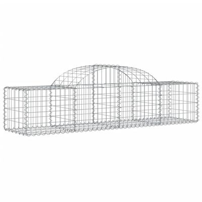 vidaXL buede gabionkurve 12 stk. 200x50x40/60 cm galvaniseret jern