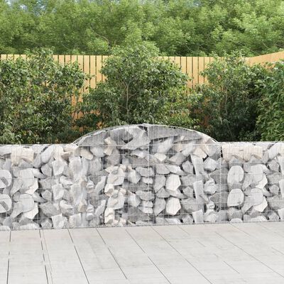 vidaXL buede gabionkurve 11 stk. 300x30x80/100 cm galvaniseret jern