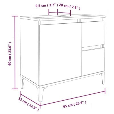 vidaXL møbelsæt til badeværelse 2 dele konstrueret træ betongrå
