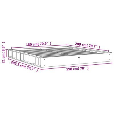 vidaXL sengeramme uden madras 180x200 cm massivt fyrretræ gyldenbrun