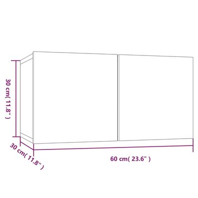 vidaXL væghængt tv-bord 60x30x30 cm konstrueret træ grå sonoma-eg