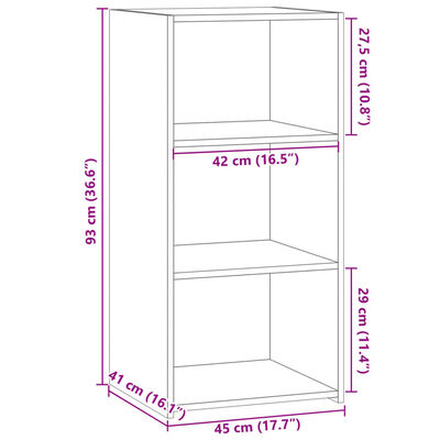 vidaXL skab 45x41x93 cm konstrueret træ grå sonoma-eg