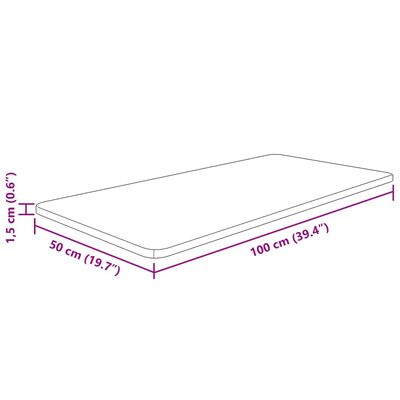 vidaXL bordplade til badeværelse 100x50x1,5 cm massivt træ mørkebrun