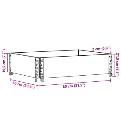 vidaXL palleramme 80x60 cm massivt fyrretræ grå