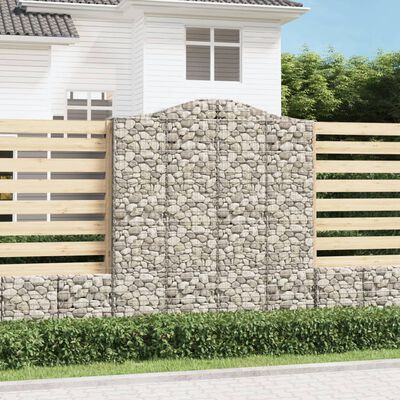 vidaXL buede gabionkurve 2 stk. 200x30x220/240 cm galvaniseret jern