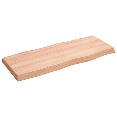 vidaXL bordplade 100x40x(2-6) cm naturlig kant behandlet træ lysebrun