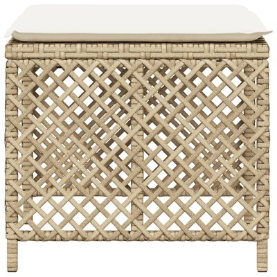 vidaXL haveskamler 4 stk. med hynder 41x41x36 cm polyrattan beige