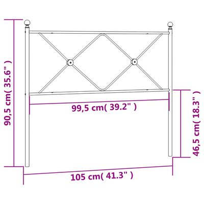 vidaXL sengegavl 100 cm metal sort