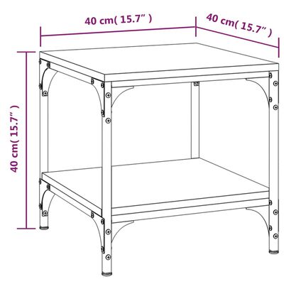 vidaXL sideborde 2 stk. 40x40x40 cm konstrueret træ sonoma-eg