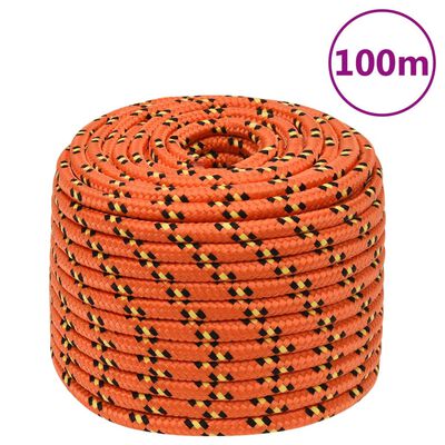 vidaXL tovværk til båd 14mm 100 m polypropylen orange