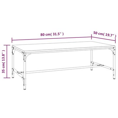 vidaXL sofabord 80x50x35 cm konstrueret træ grå sonoma-eg