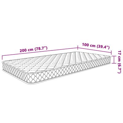 vidaXL madras 100x200x17 cm memoryskum hvid