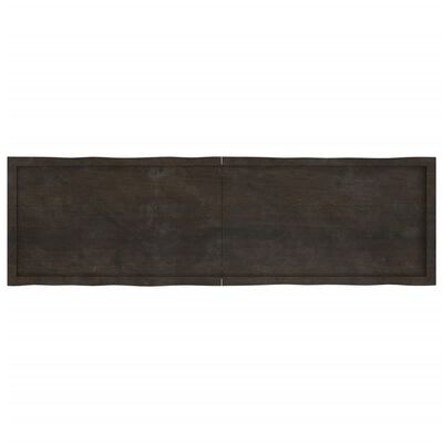 vidaXL bordplade 180x50x(2-4) cm naturlig kant behandlet træ mørkebrun