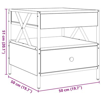 vidaXL sofabord med Infinity LED-lys 50x50x51 cm grå sonoma-eg