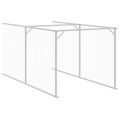 vidaXL hundehus med løbegård 110x813x110 cm galvaniseret stål antracit