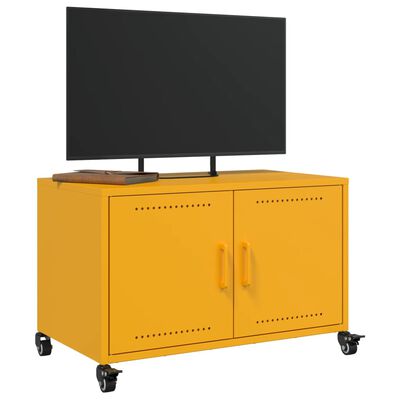 vidaXL tv-bord 68x39x43,5 cm koldvalset stål sennepsgul