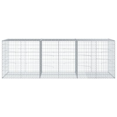 vidaXL gabionkurv med cover 300x100x100 cm galvaniseret jern