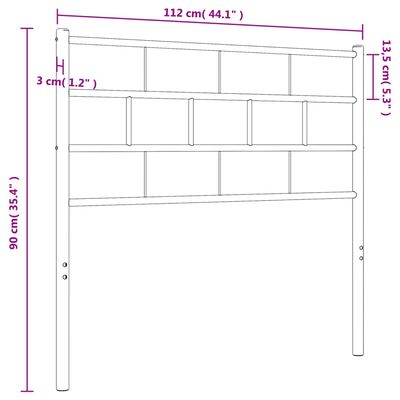 vidaXL sengegavl 107 cm metal hvid