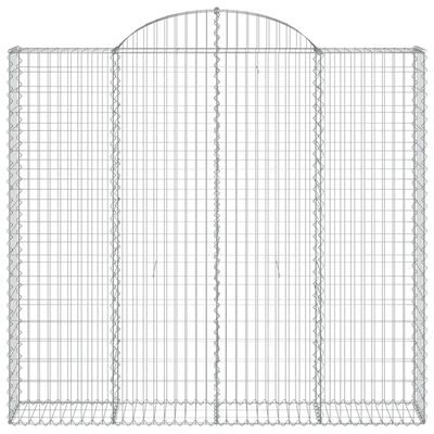 vidaXL buede gabionkurve 12 stk. 200x30x180/200 cm galvaniseret jern