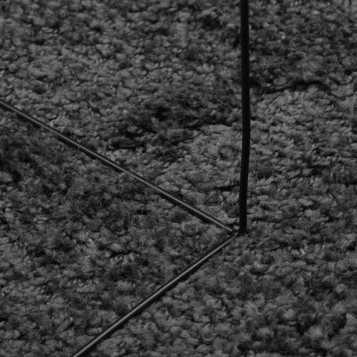 vidaXL shaggy gulvtæppe PAMPLONA 120x120 cm høj luv antracitgrå
