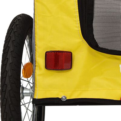 vidaXL cykelanhænger til kæledyr oxfordstof og jern gul og grå