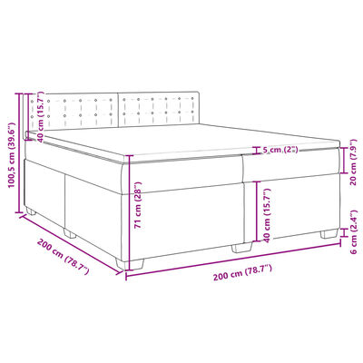 vidaXL kontinentalseng med madras 200x200 cm stof gråbrun