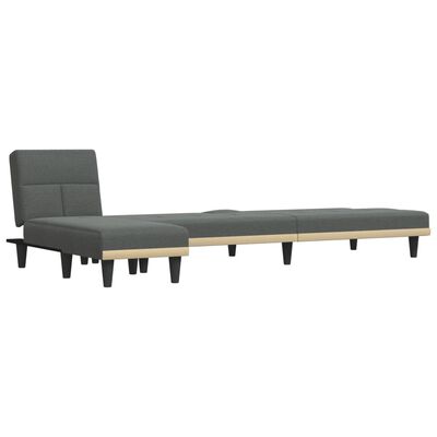 vidaXL L-formet sovesofa 255x140x70 cm stof mørkegrå