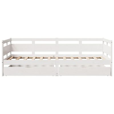 vidaXL daybed med skuffer 80x200 cm massivt fyrretræ hvid