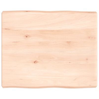 vidaXL bordplade 60x50x(2-6)cm naturlig kant ubehandlet massivt træ